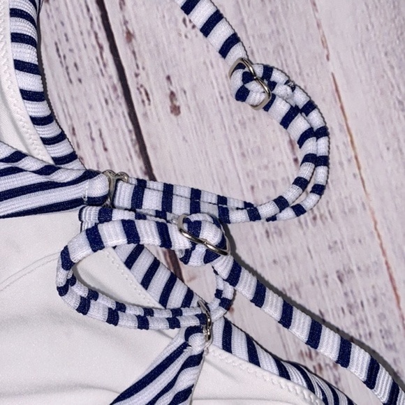 Peixoto navy striped one piece swimsuit size small - Picture 8 of 8